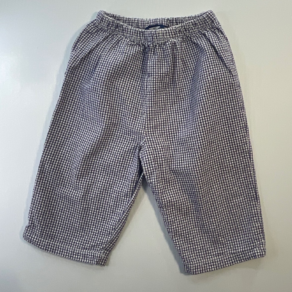 Thomas Brown Blue and White Checked Pull on Pants Size 18-24 Months